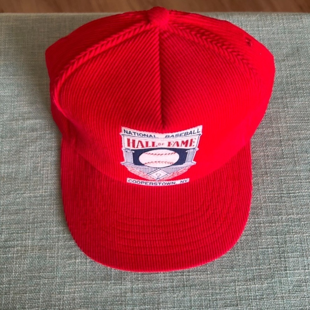 National Baseball Hall of Fame Cooperstown NY Red Corduroy Snapback‎ Cap Hat - Picture 4 of 10
